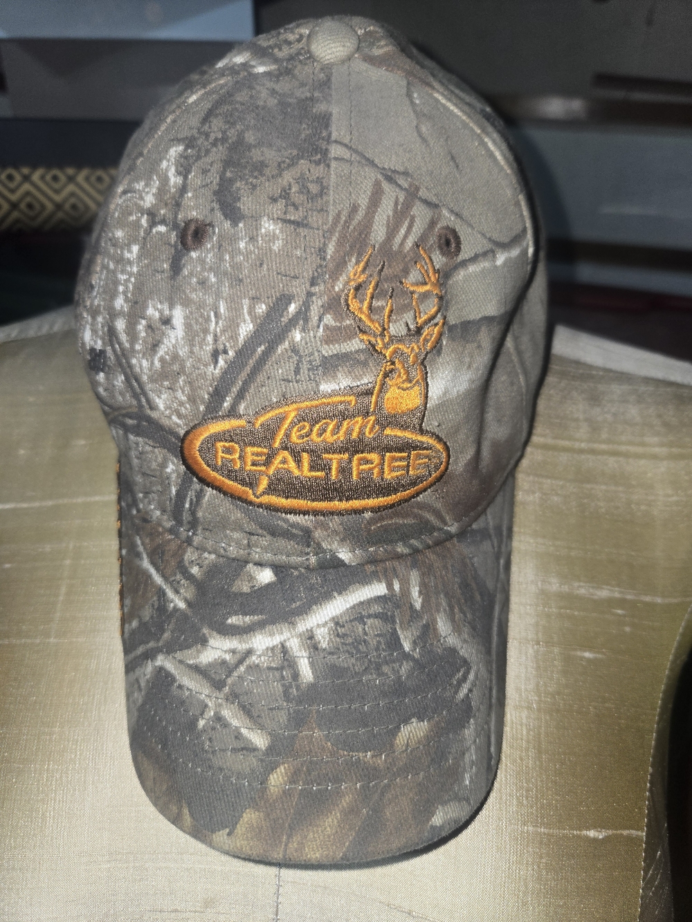 Team Realtree Camo Baseball Cap with Orange Logo